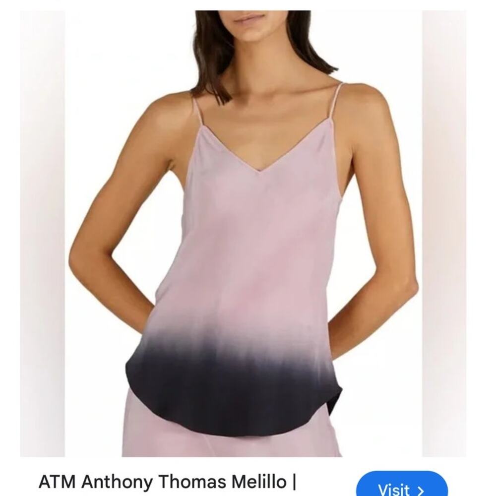ATM Anthony Thomas Melillo | Silk Ombre Charmeuse Dip Dye Dusty Rose Black Sz S